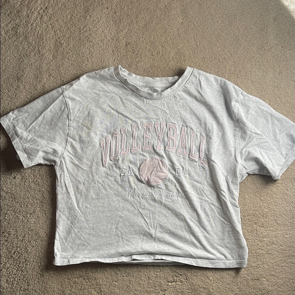 Gray Volleyball Graphic Kids T-Shirt